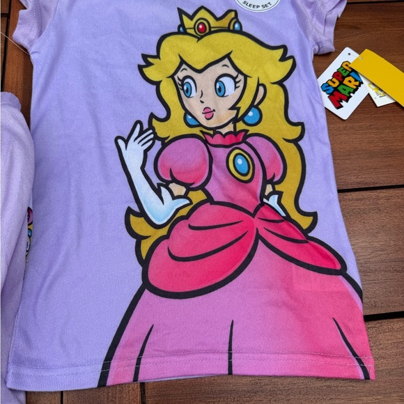 Nintendo Other - Nintendo Super Mario Lavender Princess Peach 3pc Pj Set Size 8, NWT